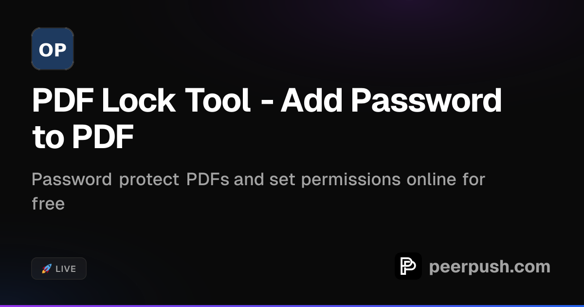 PDF Lock Tool - Secure PDF Documentation | PeerPush