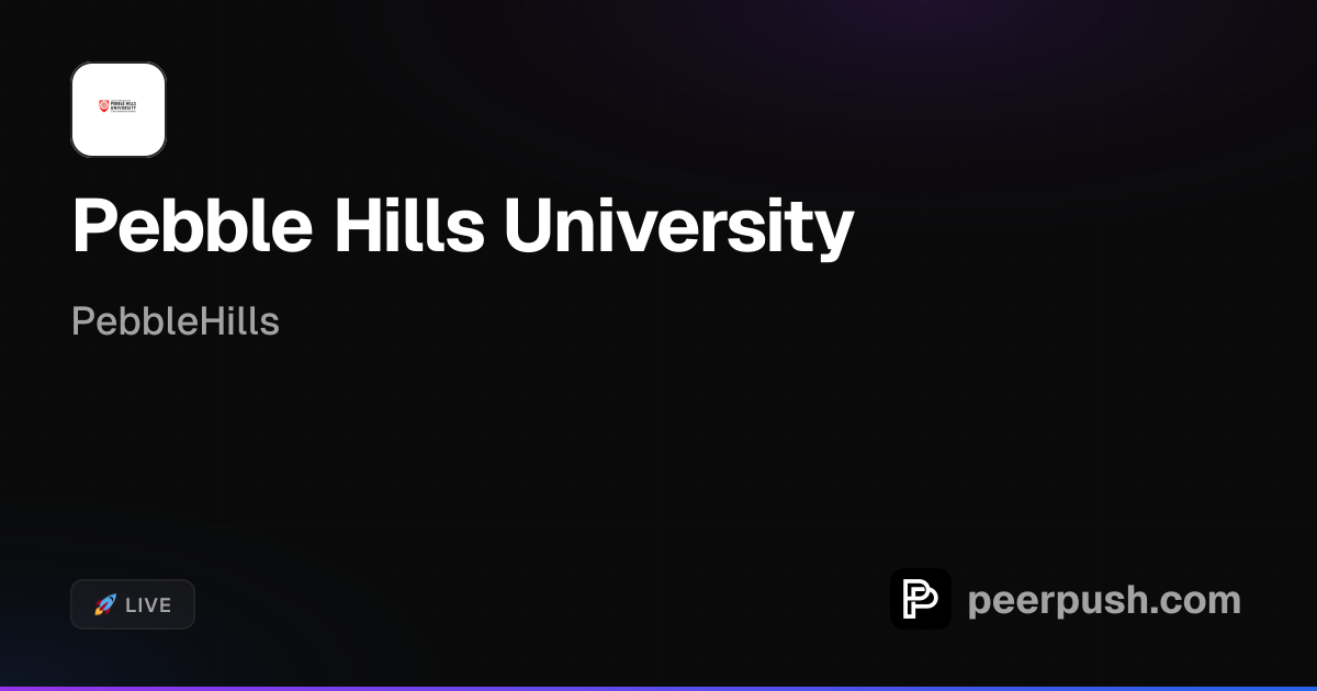Pebble Hills University - Honorary Doctorate Degree | PeerPush