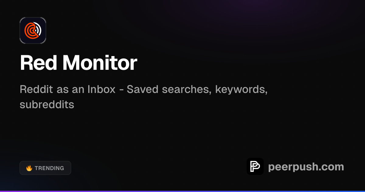 Monitoring Red Icon Red Monitor - Reddit Keyword Monitoring | PeerPush